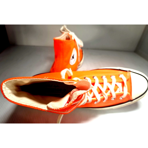 Converse All Star Chuck Taylor 70 Hi High Top Sneakers Bright Orange Us mens 9 - Picture 4 of 7